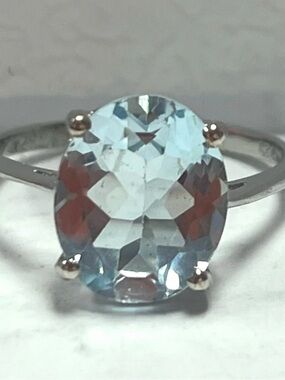 Sterling Silver Blue Topaz Ring JTV